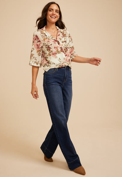 Floral Chiffon Utility Blouse