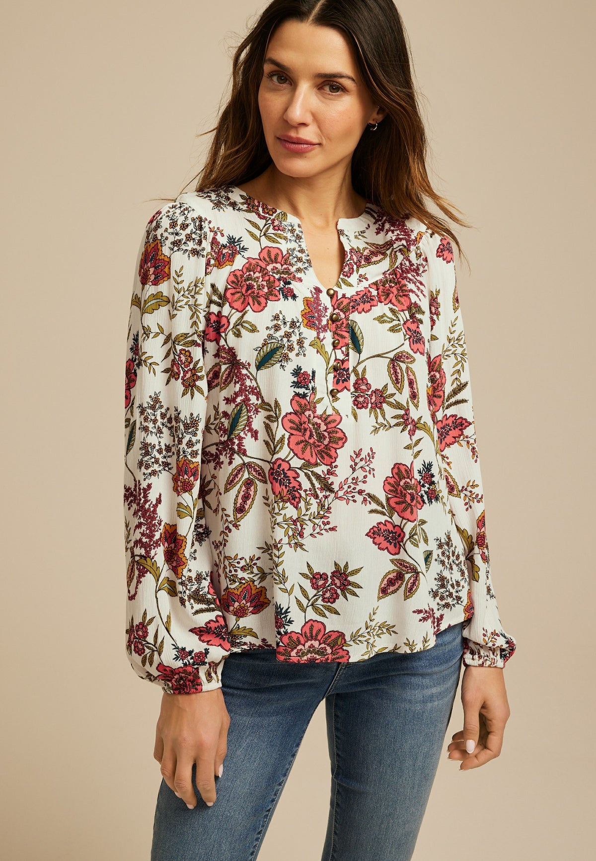 Floral Peasant Blouse