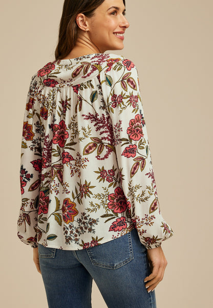 Floral Peasant Blouse