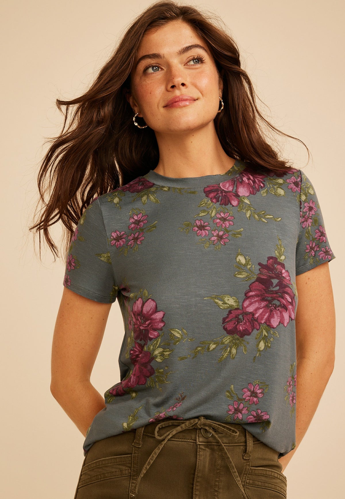 24/7 Kennedy Floral Crew Neck Tee