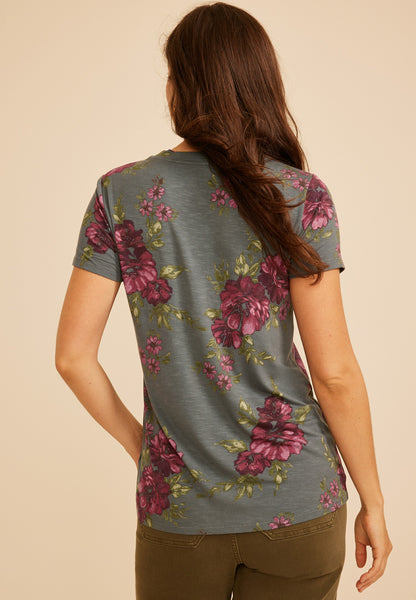 24/7 Kennedy Floral Crew Neck Tee
