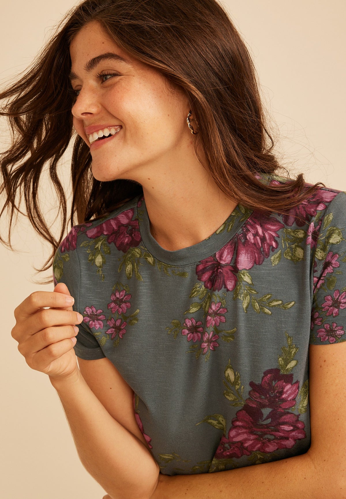 24/7 Kennedy Floral Crew Neck Tee