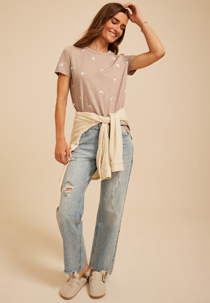 24/7 Dawson Ghost Embroidered Crew Neck Tee