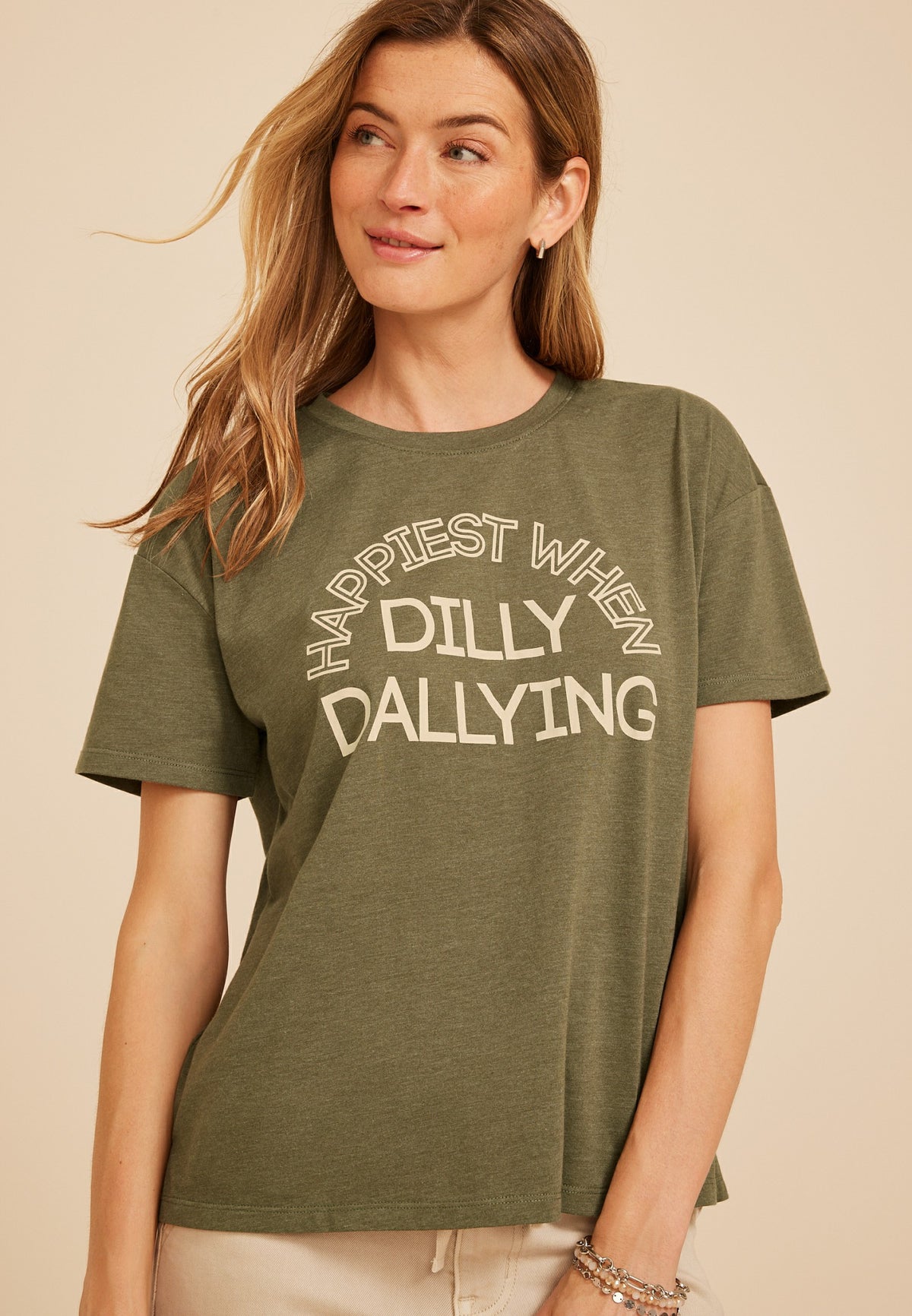 Happiest When Dilly Dallying Vintage Fit Graphic Tee