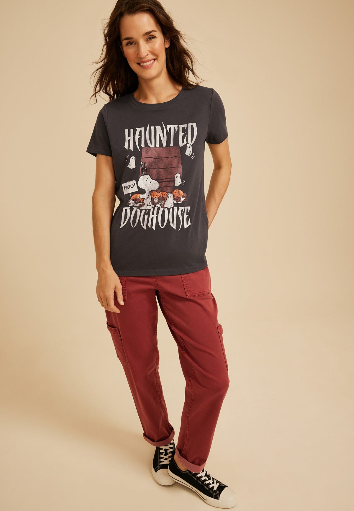 Snoopy Haunted Doghouse Classic Fit Graphic Tee