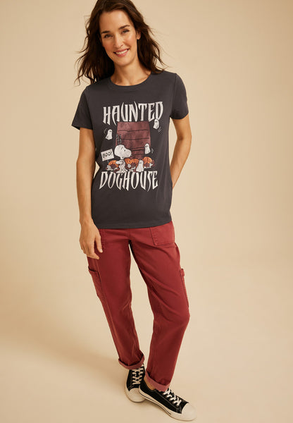 Snoopy Haunted Doghouse Classic Fit Graphic Tee