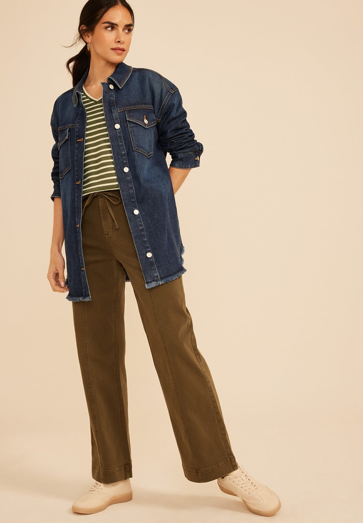 24/7 Clara Stripe Long Sleeve Tee