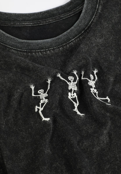 Dancing Skeleton Oversized Fit Graphic Tee