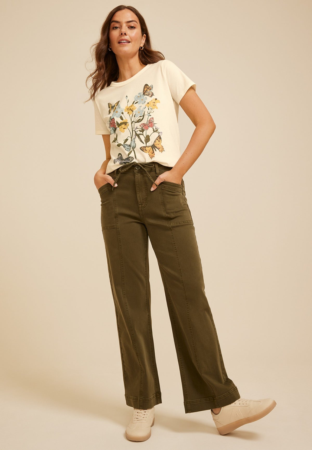 Floral Butterfly Classic Fit Graphic Tee