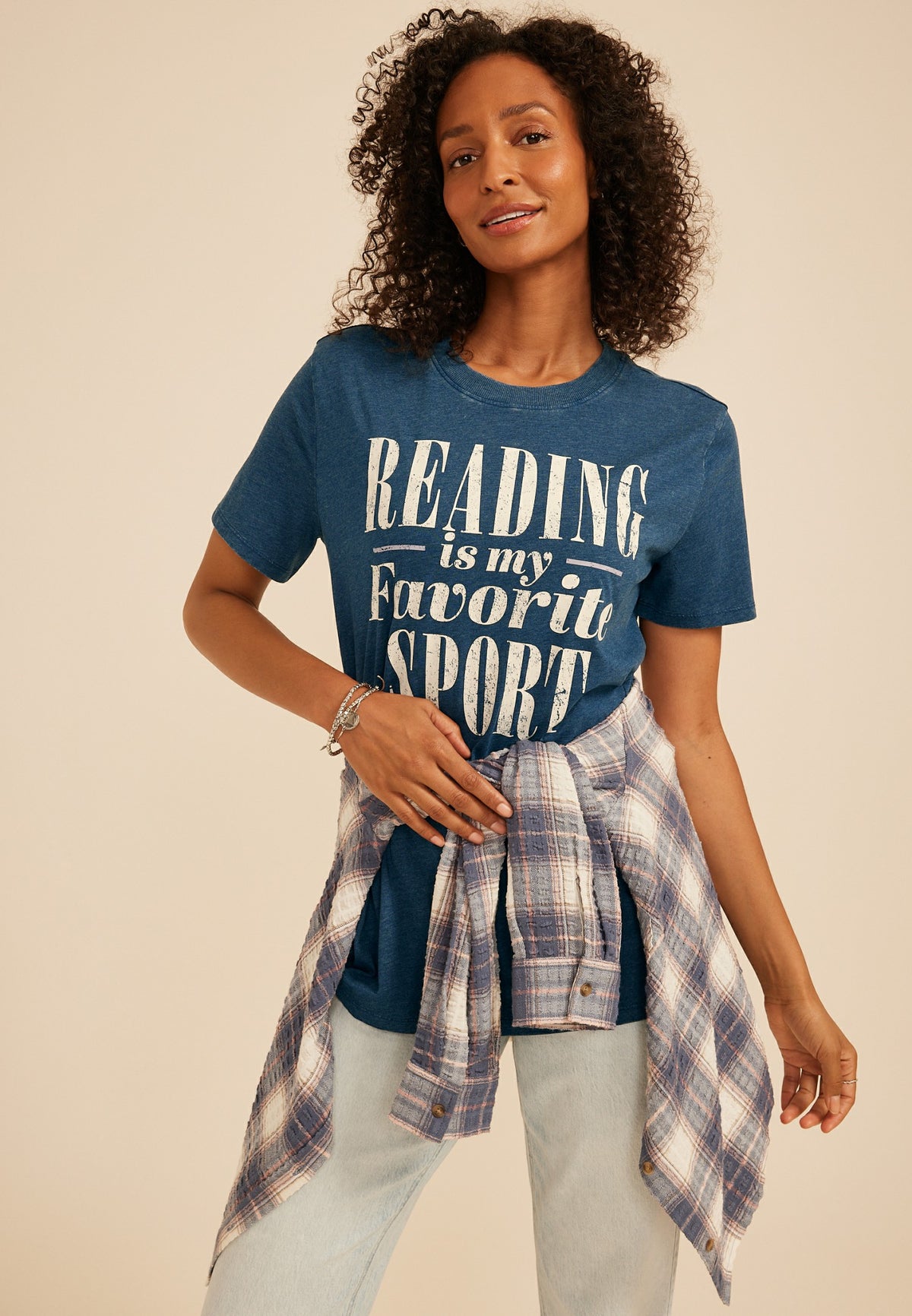 Reading Is My Favorite Sport Oversized Fit Graphic Tee