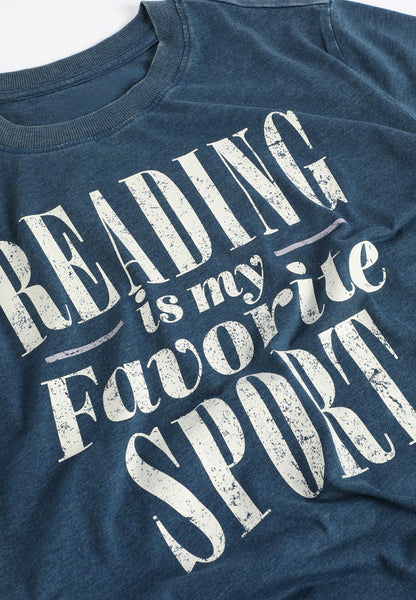 Reading Is My Favorite Sport Oversized Fit Graphic Tee