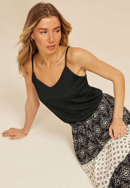 Textured V Neck Cami