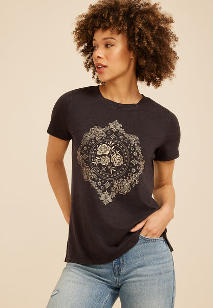 Floral Medallion Classic Fit Graphic Tee