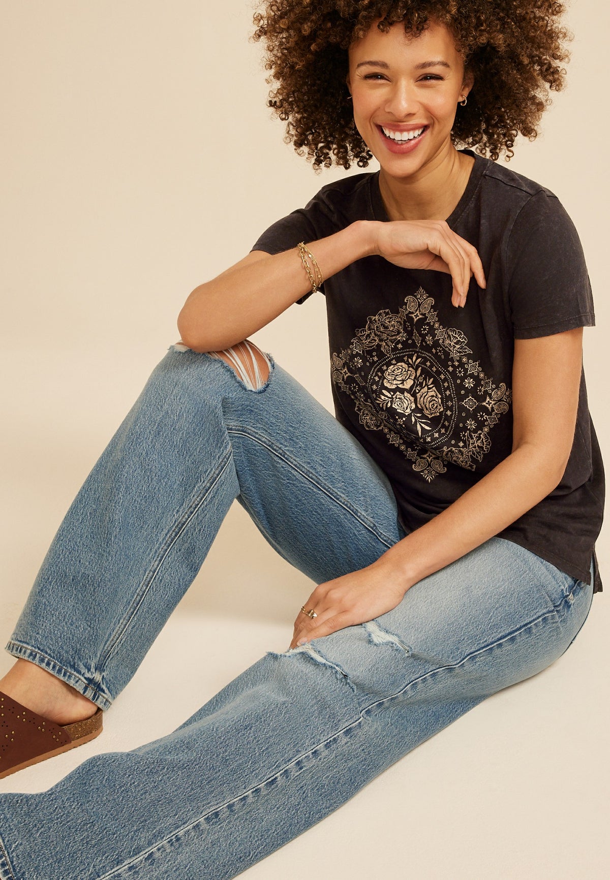 Floral Medallion Classic Fit Graphic Tee