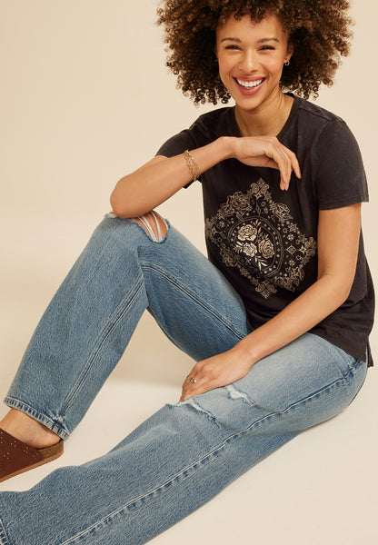Floral Medallion Classic Fit Graphic Tee