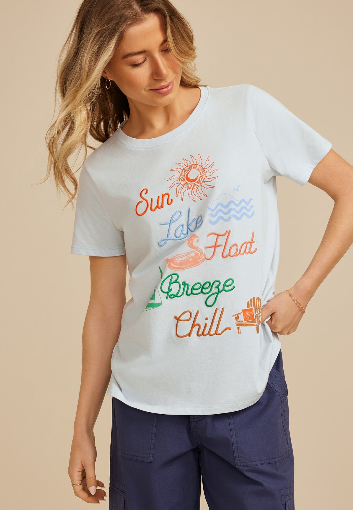 Sun Lake Float Breeze Chill Classic Fit Graphic Tee