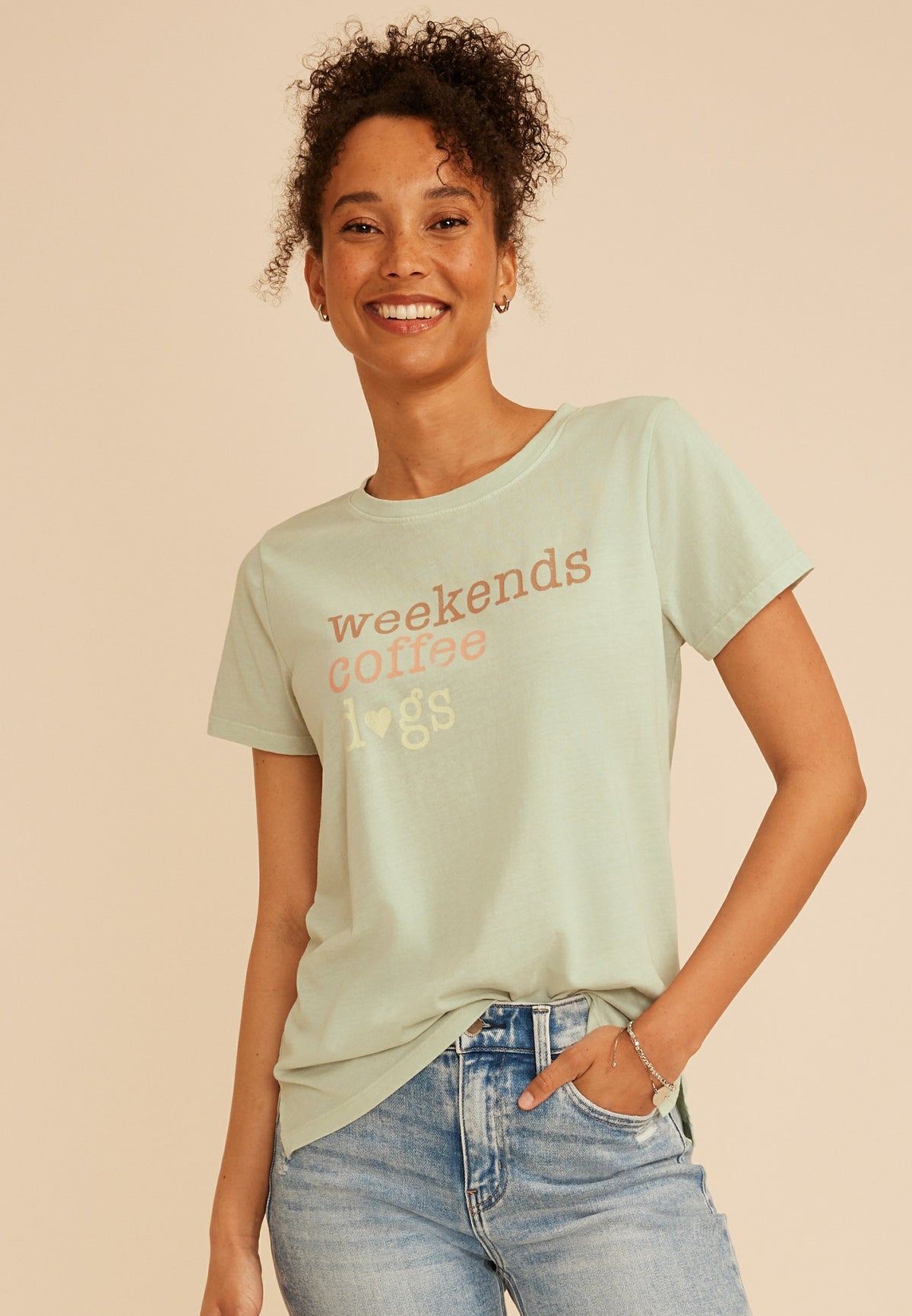 Weekends Coffee Dogs Classic Fit Graphic Tee