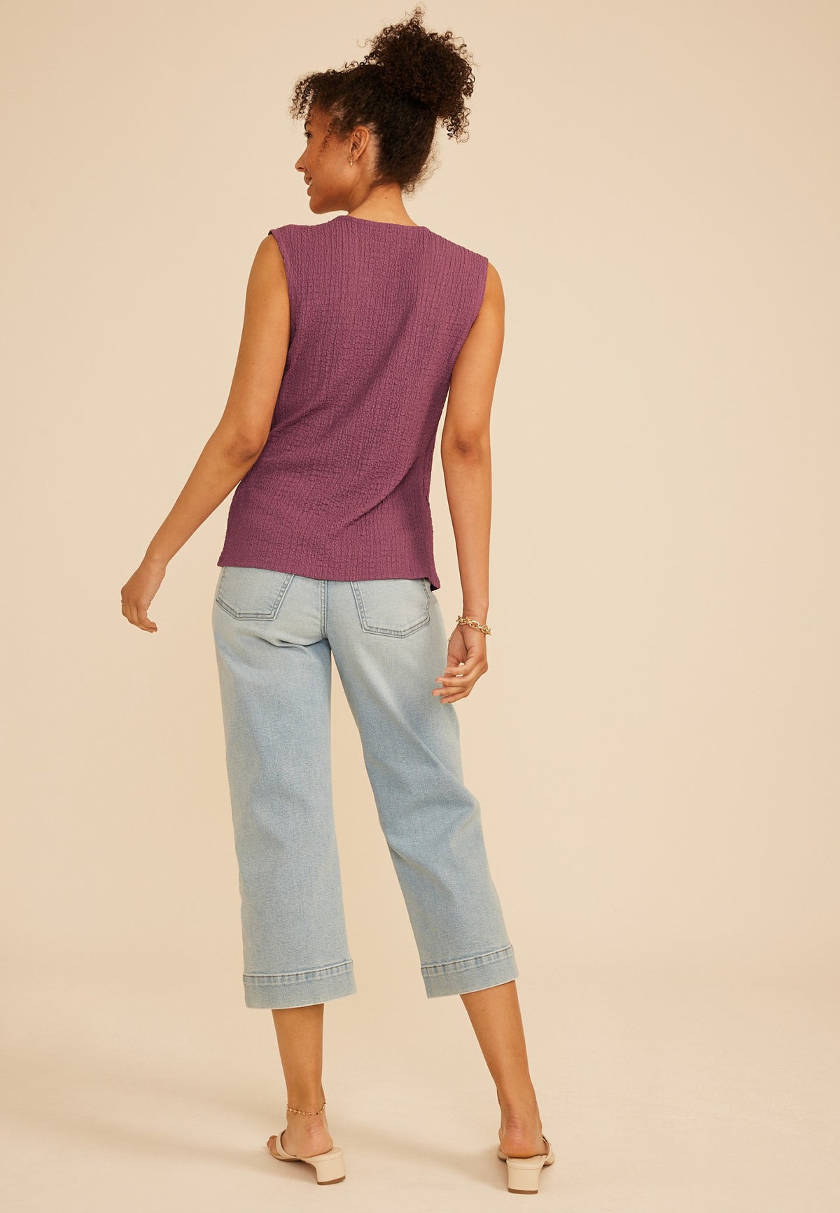 Studio Y Textured Wrap Front Tank Top