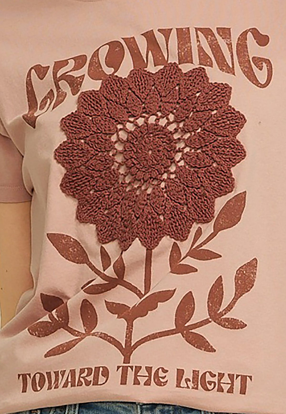 Crochet Floral Classic Fit Graphic Tee