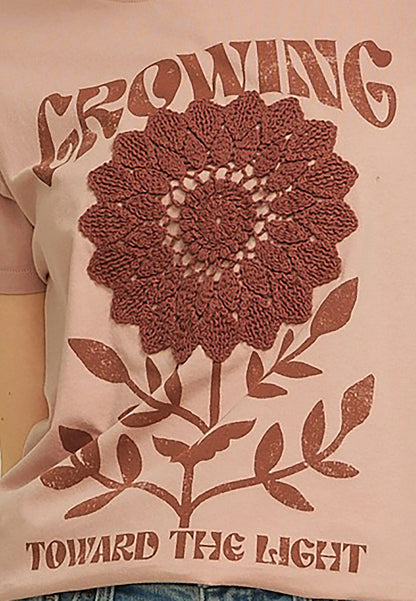 Crochet Floral Classic Fit Graphic Tee