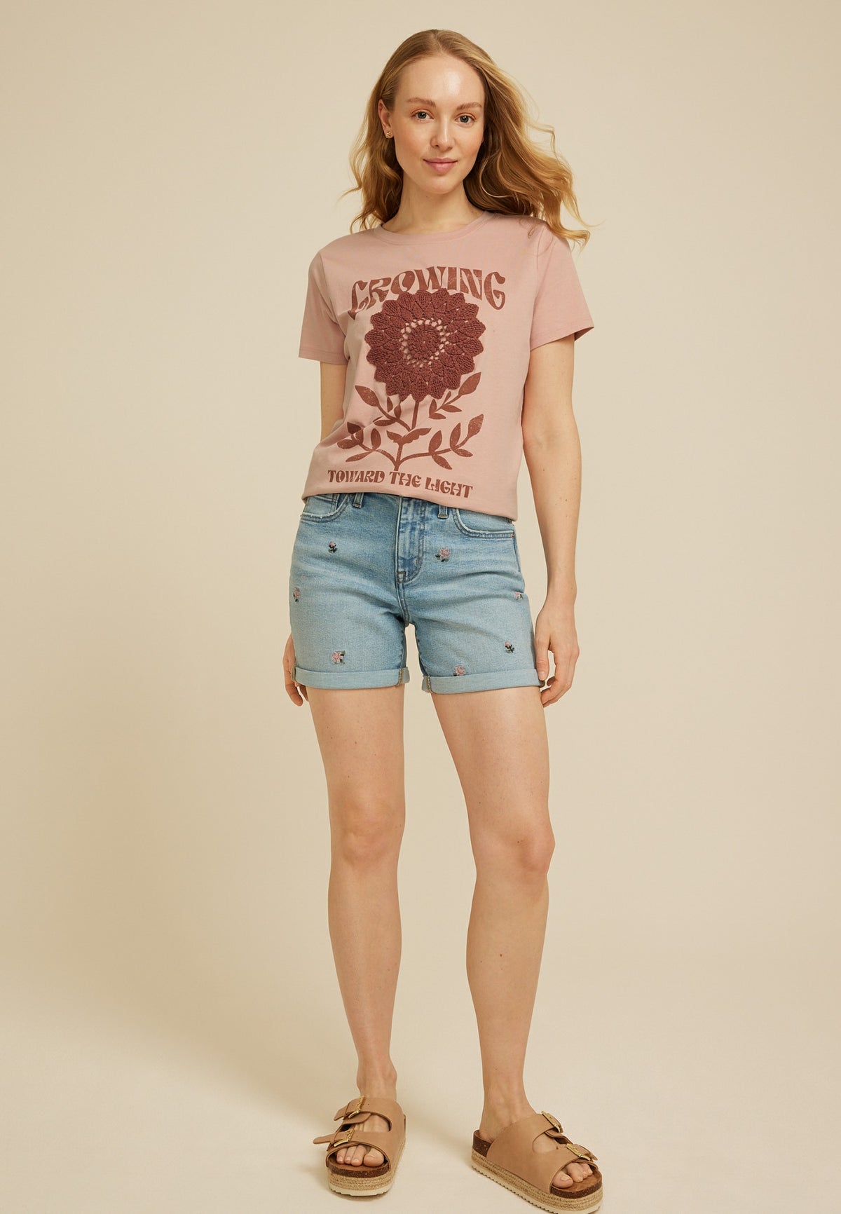 Crochet Floral Classic Fit Graphic Tee