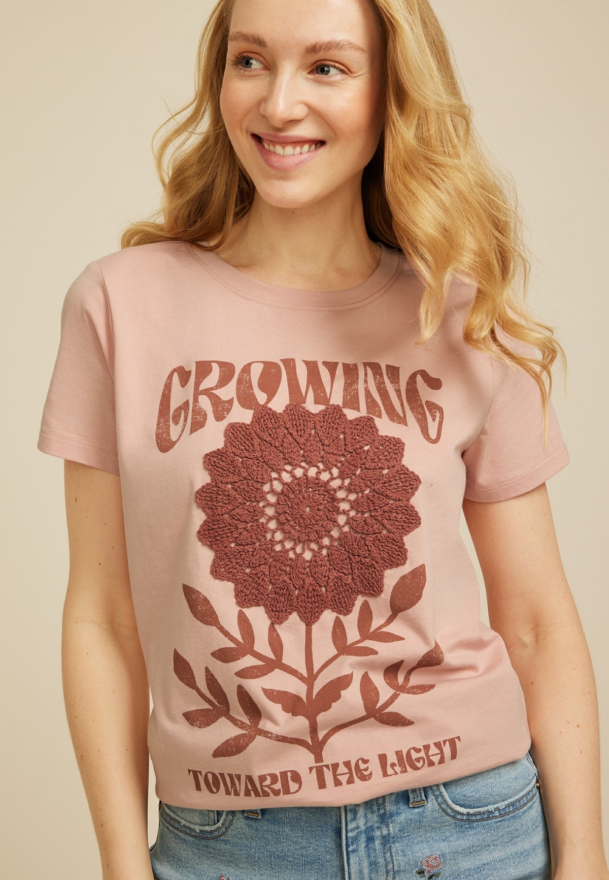 Crochet Floral Classic Fit Graphic Tee