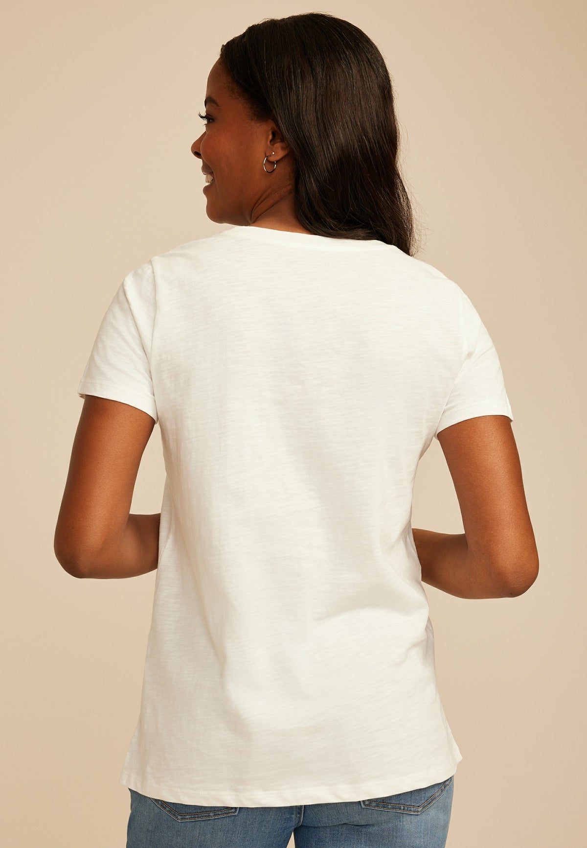 Floral Embroidered Classic Fit Graphic Tee