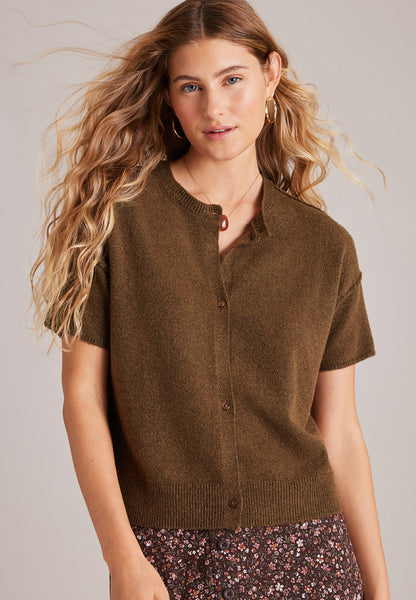 Super Soft Short Sleeve Button Front Cardigan