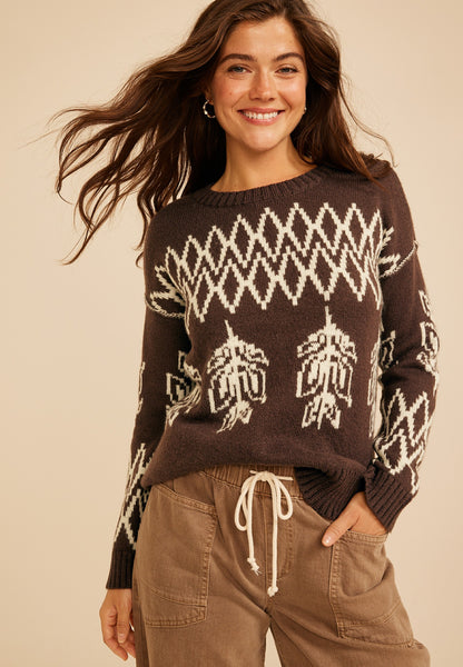 Nordic Fair Isle Crew Neck Sweater