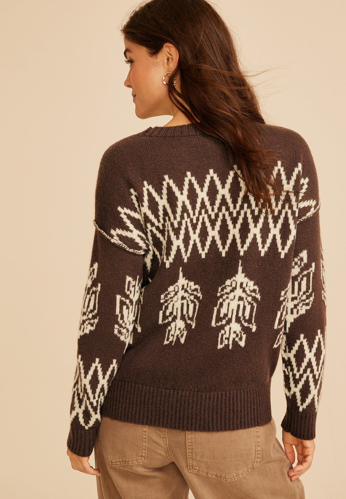 Nordic Fair Isle Crew Neck Sweater