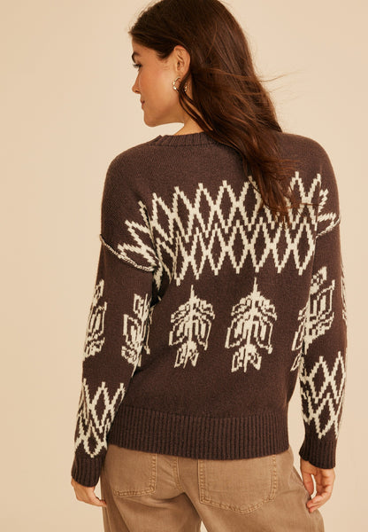 Nordic Fair Isle Crew Neck Sweater