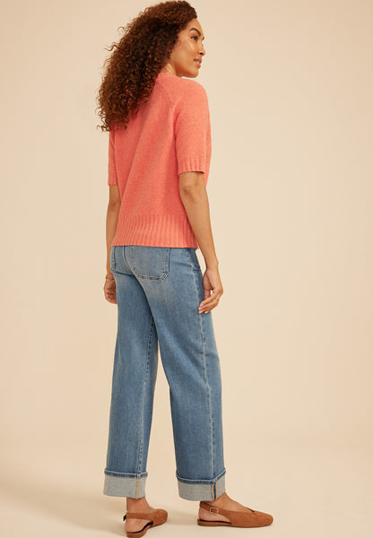 Short Sleeve Crew Neck Sweater