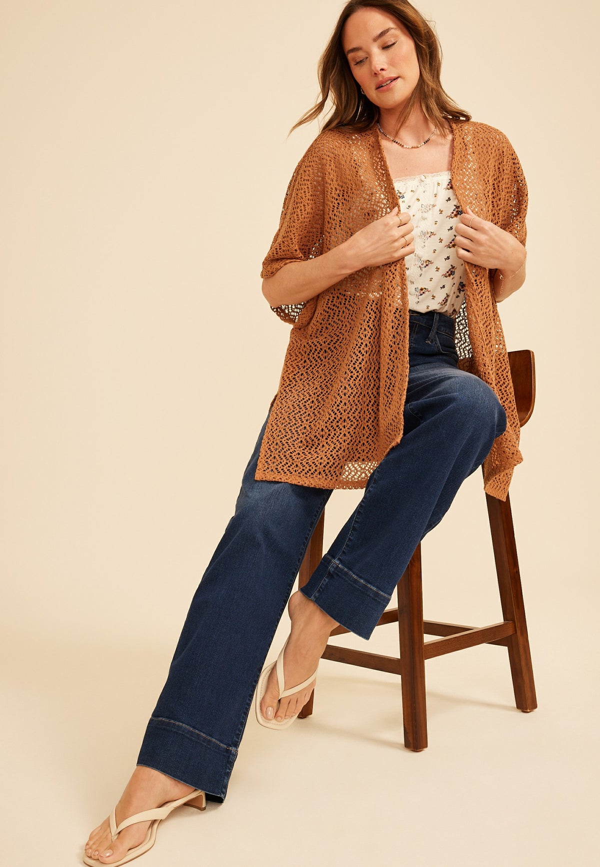 Crochet Open Front Kimono