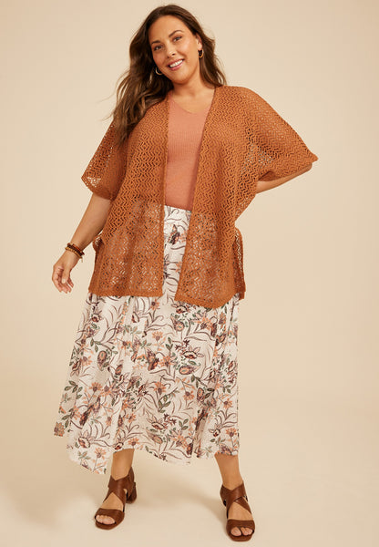 Crochet Open Front Kimono