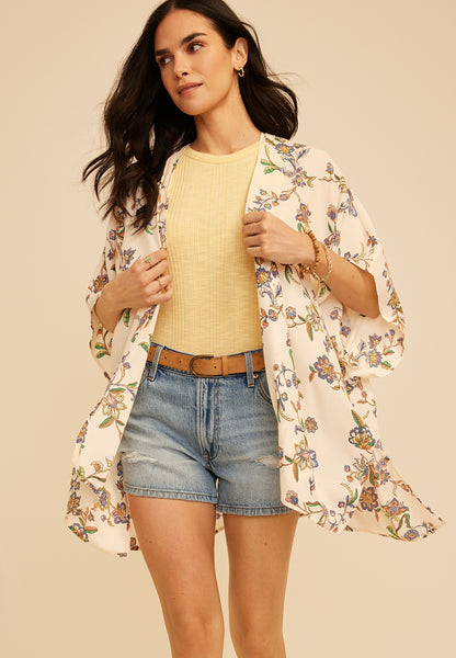 Floral Print Kimono