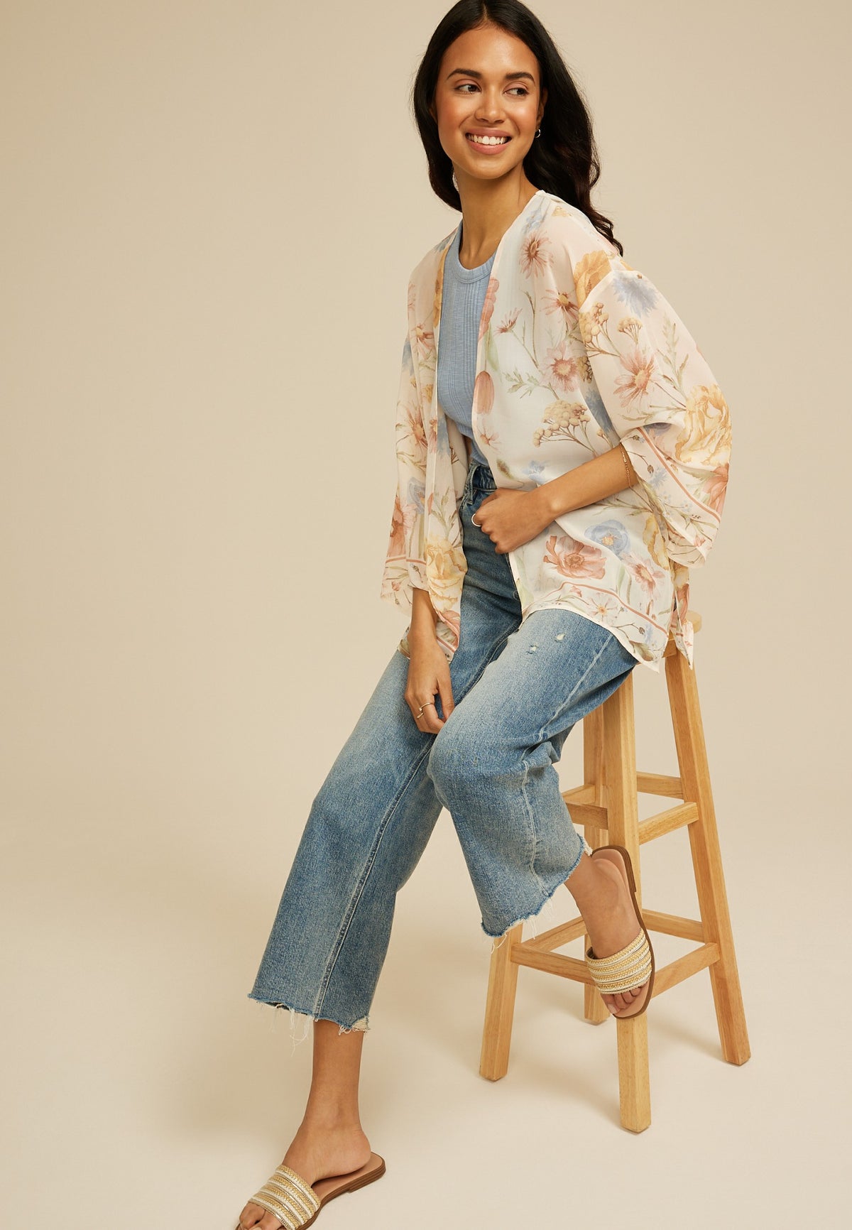 Floral Chiffon Kimono
