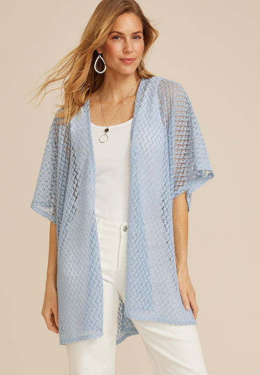 Textured Crochet Lace Kimono