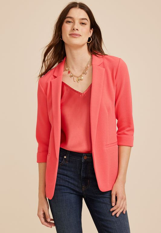 Versa 3/4 Sleeve Open Front Blazer