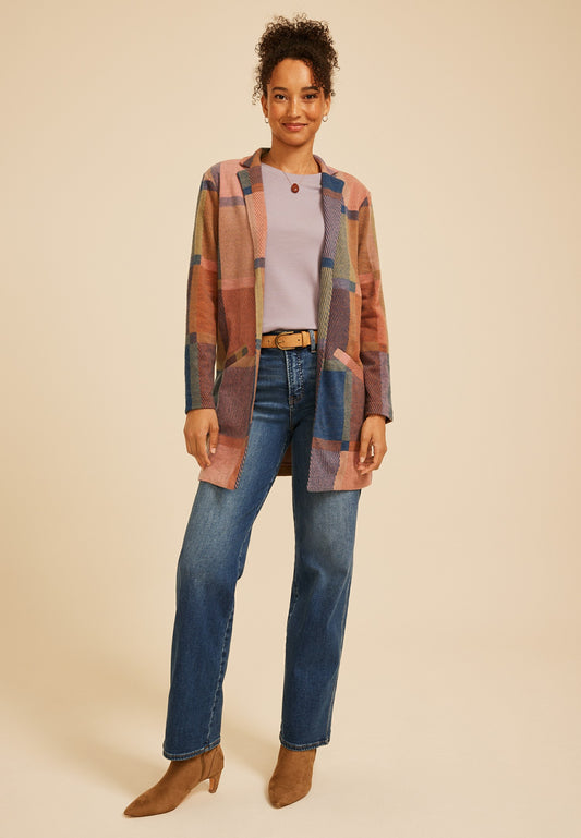 Plaid Longline Blazer