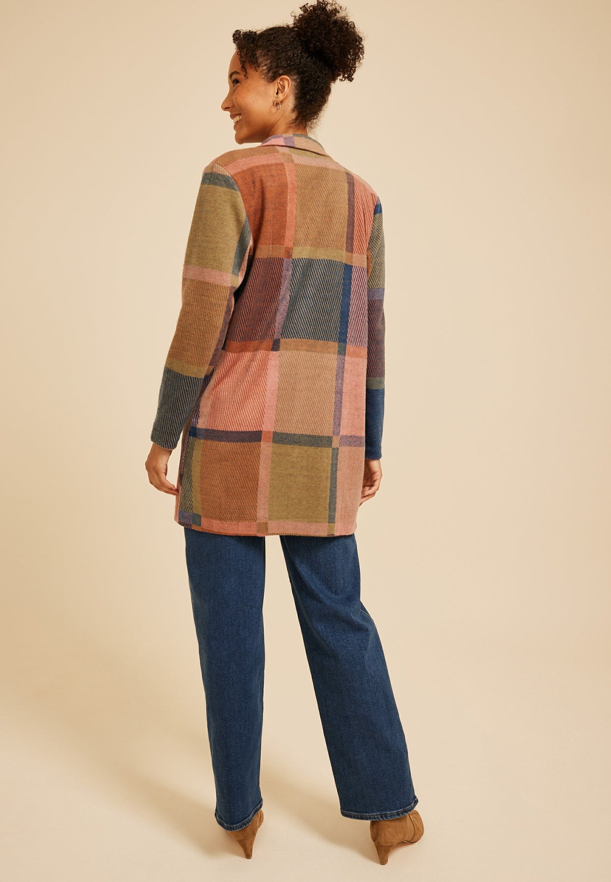 Plaid Longline Blazer