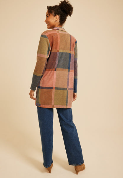 Plaid Longline Blazer