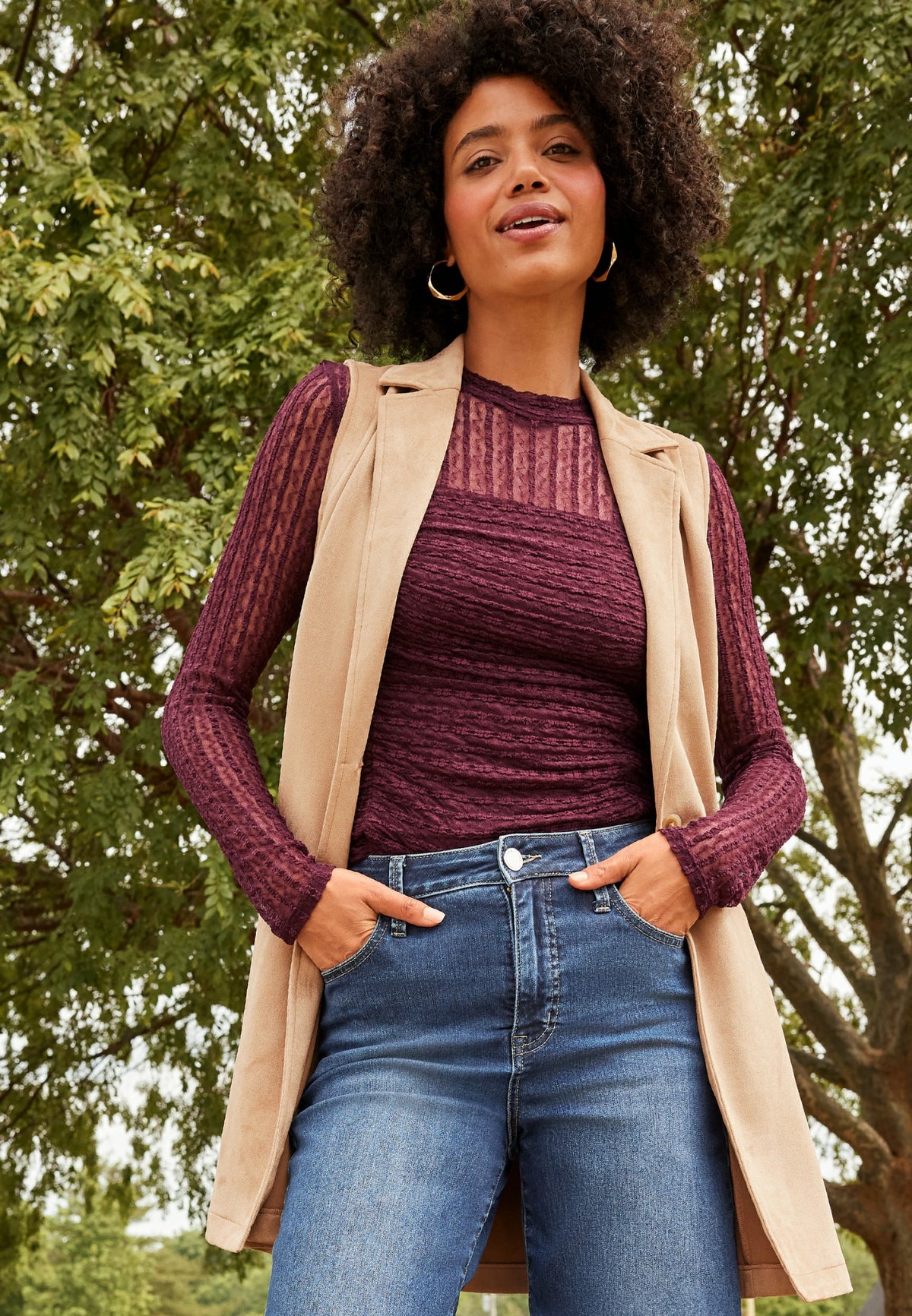 Faux Suede Blazer Vest