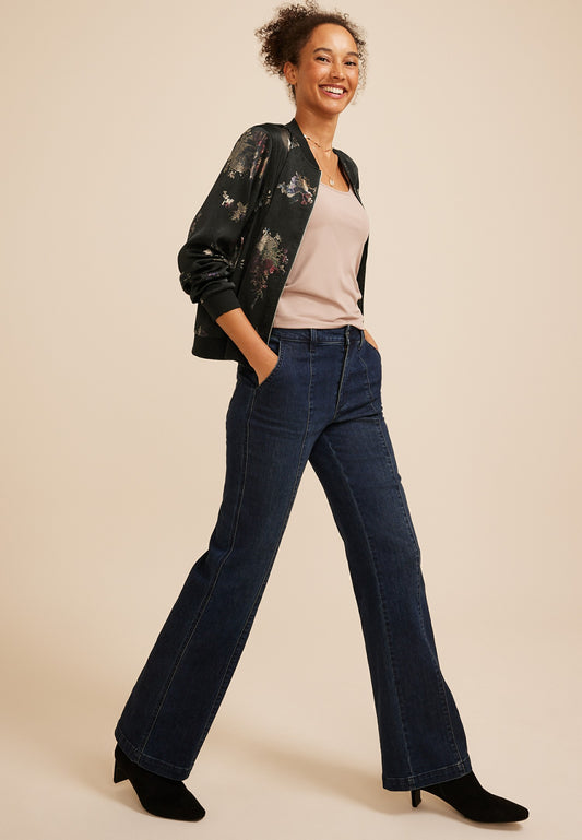 Studio Y Foil Floral Bomber Jacket