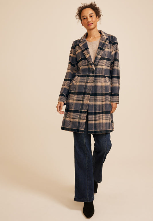 Plaid Dress Coat
