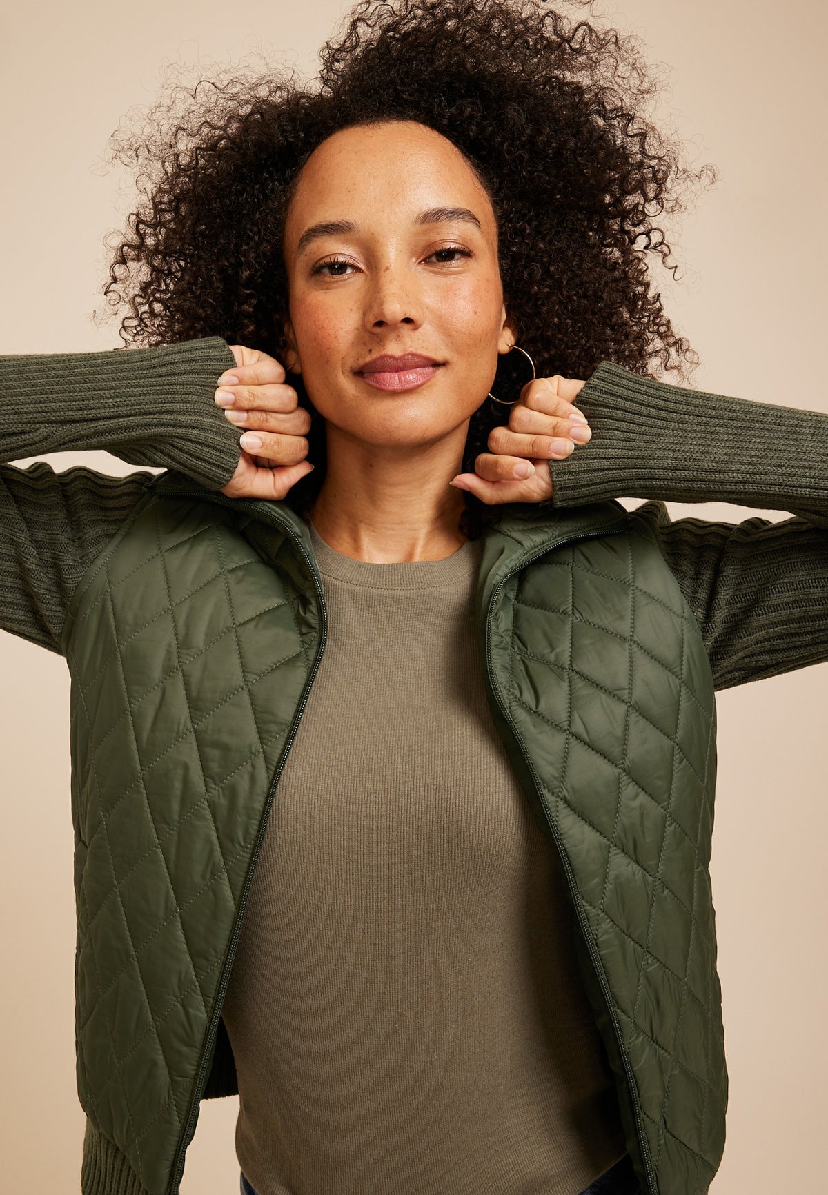 Sweater Sleeve Quilted Jacket