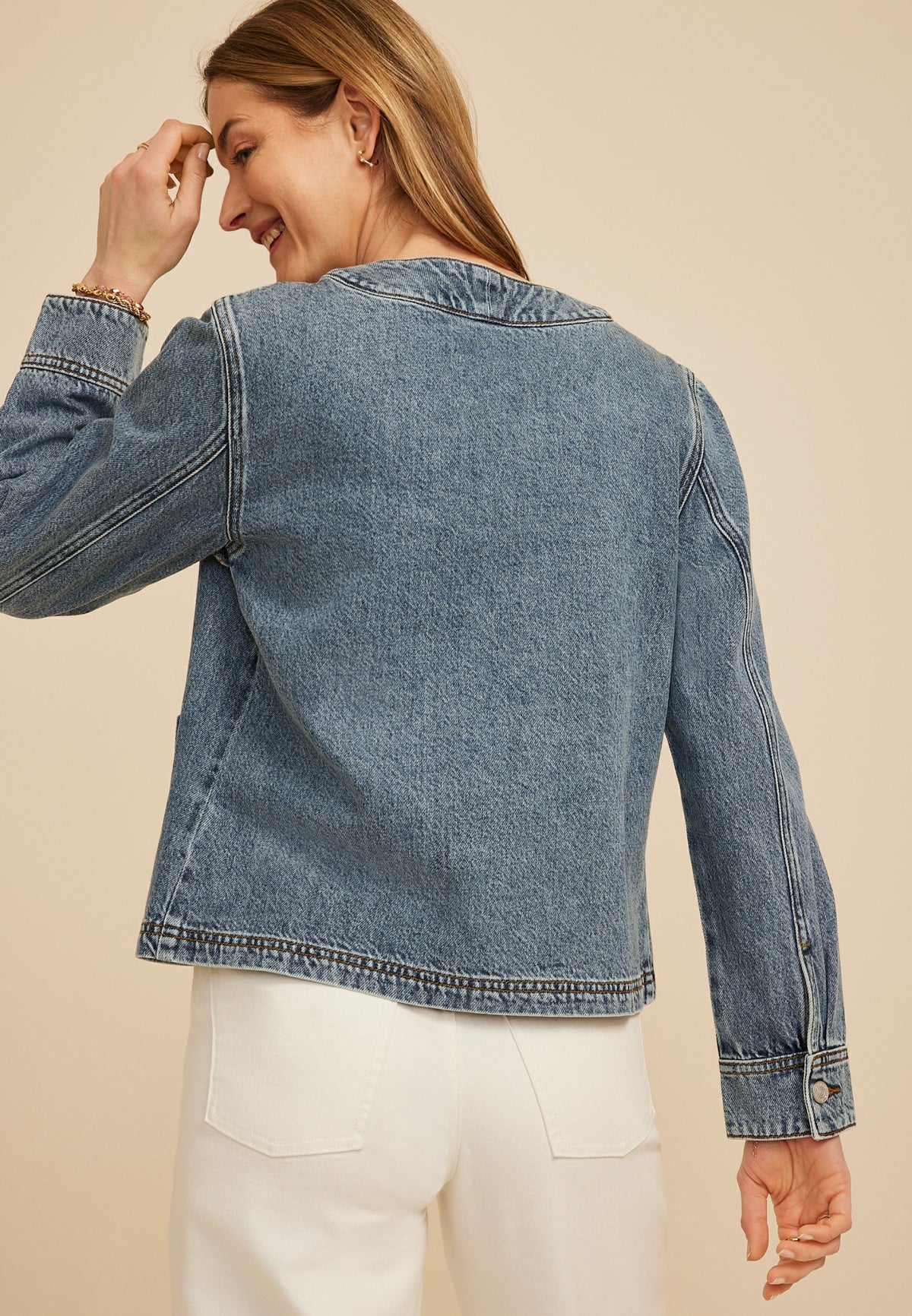 Triple Tie Front Denim Jacket