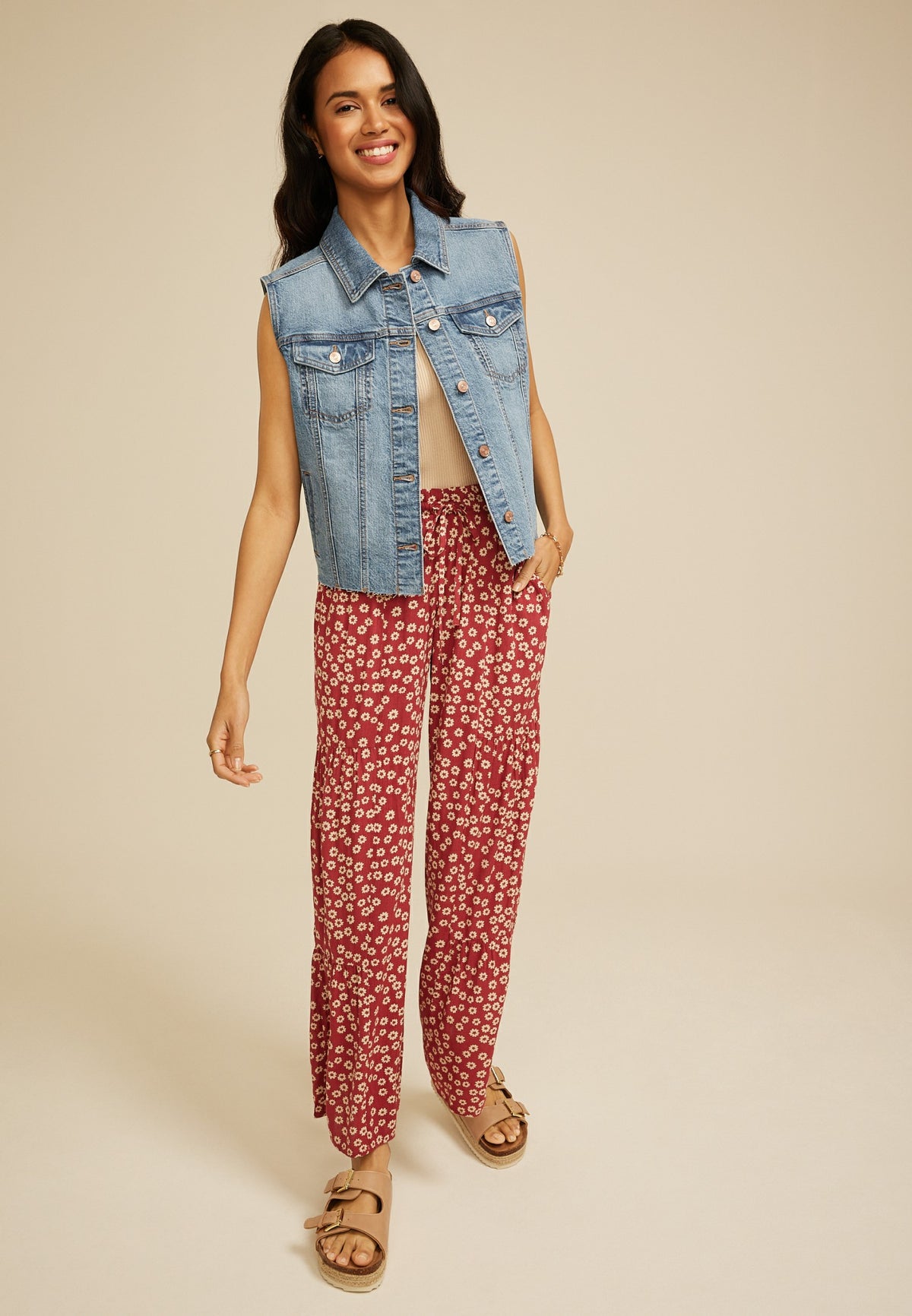 M Raw Hem Denim Vest