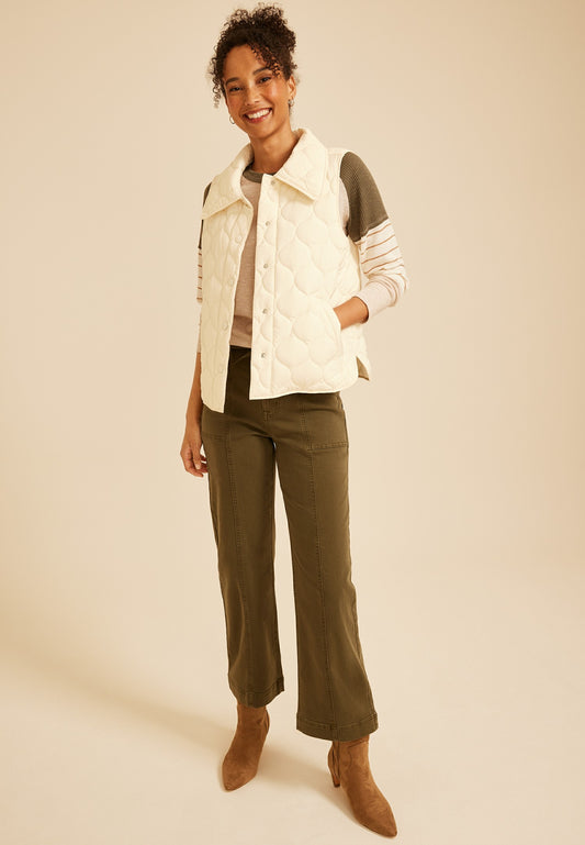 Quilted Snap Front Athleisure Vest
