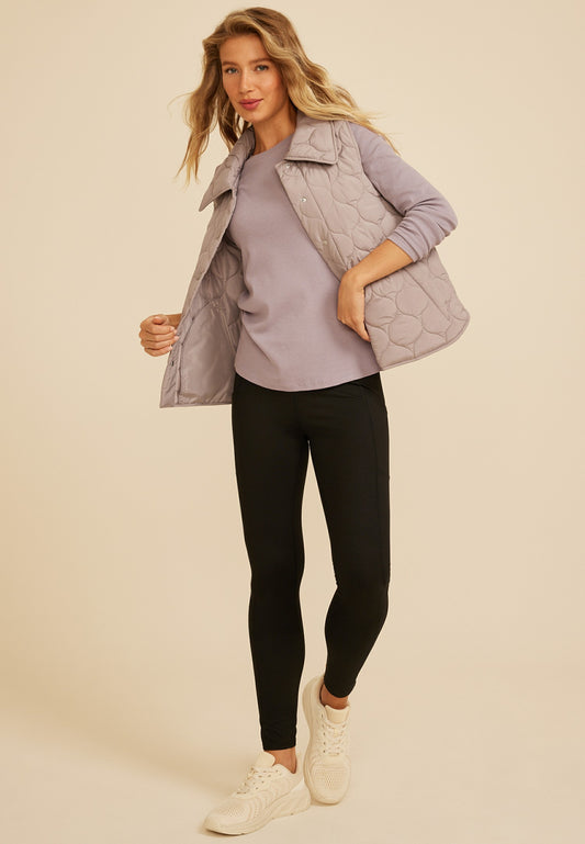 Quilted Snap Front Athleisure Vest