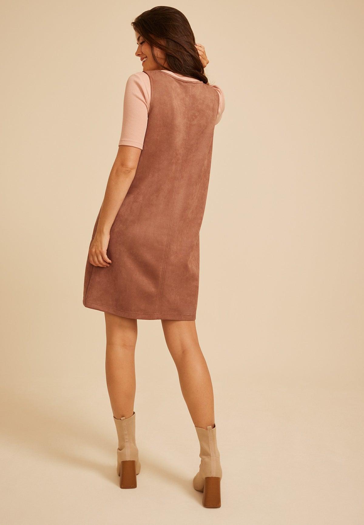 Bare Faux Suede Shift Dress